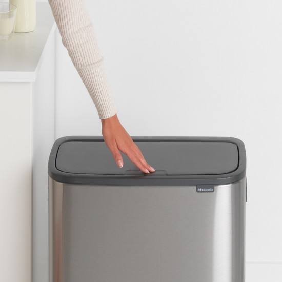 Кош за смет Brabantia Bo Touch 2x30L, Matt Steel Fingerprint Proof
