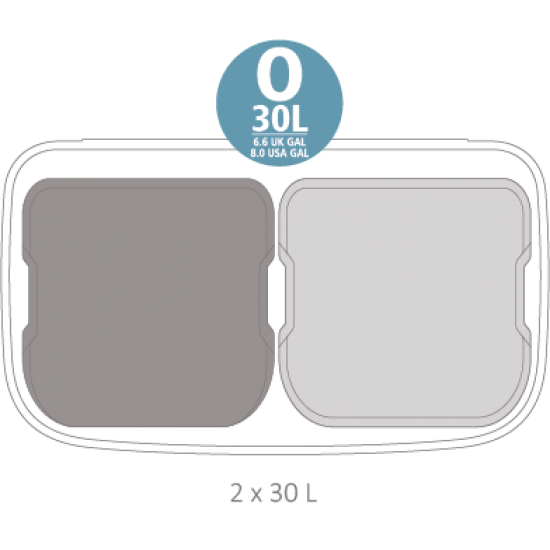 Кош за смет Brabantia Bo Touch 2x30L, Matt Steel Fingerprint Proof
