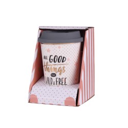 Чаша за чай и мляко 350ml, със силиконов капак