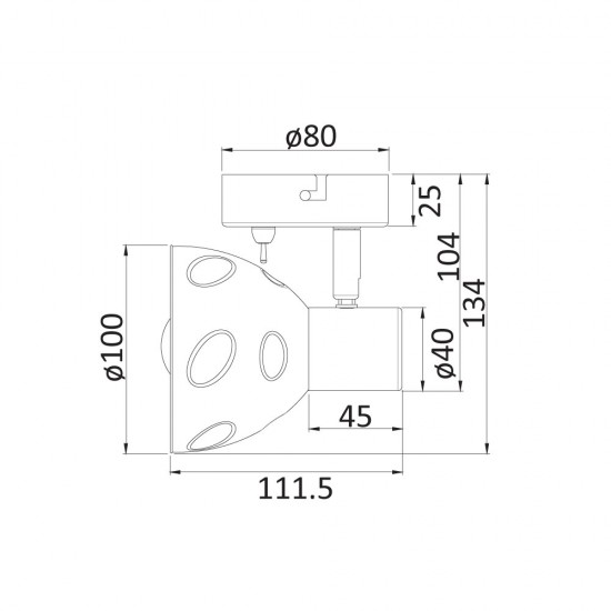 Спот 1-ца Moon, E14, 1 х max 40W, с ключ Спот 1-ца Moon, E14, 1 х max 40W, с ключ