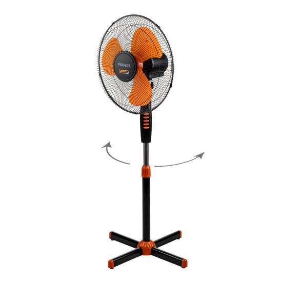 Вентилатор на стойка 16'' Perfect FM-3235, 40W, черно-оранжево Вентилатор на стойка 16'' Perfect FM-3235, 40W, черно-оранжево