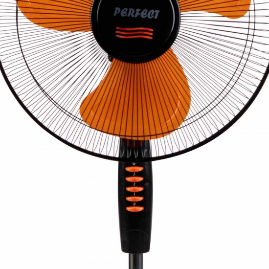 Вентилатор на стойка 16'' Perfect FM-3235, 40W, черно-оранжево Вентилатор на стойка 16'' Perfect FM-3235, 40W, черно-оранжево