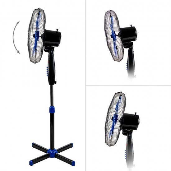 Вентилатор на стойка 16'' Perfect FM-3237, 40W, черно-синьо Вентилатор на стойка 16'' Perfect FM-3237, 40W, черно-синьо