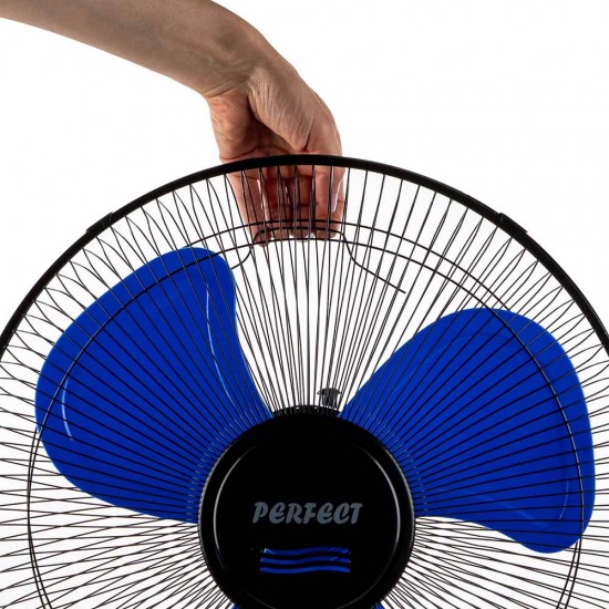Вентилатор на стойка 16'' Perfect FM-3237, 40W, черно-синьо Вентилатор на стойка 16'' Perfect FM-3237, 40W, черно-синьо