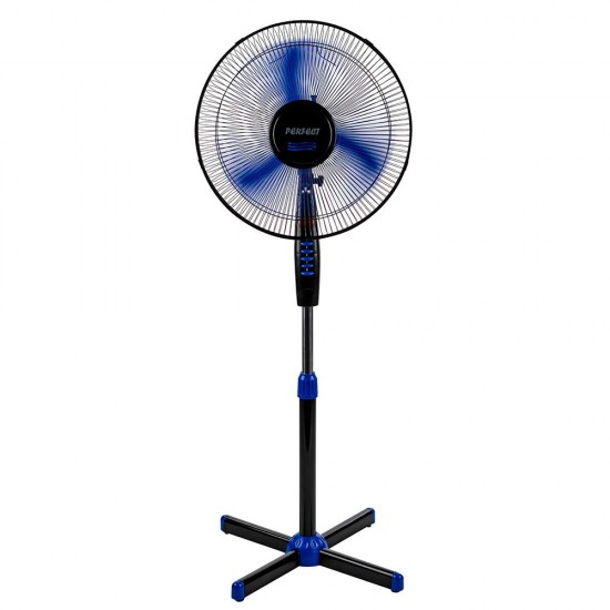 Вентилатор на стойка 16'' Perfect FM-3237, 40W, черно-синьо Вентилатор на стойка 16'' Perfect FM-3237, 40W, черно-синьо