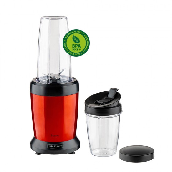 Нутри блендер Homa HNB-1299 Rossy, 1200W, 6 ножа, 2 чаши, червен Нутри блендер Homa HNB-1299 Rossy, 1200W, 6 ножа, 2 чаши, червен