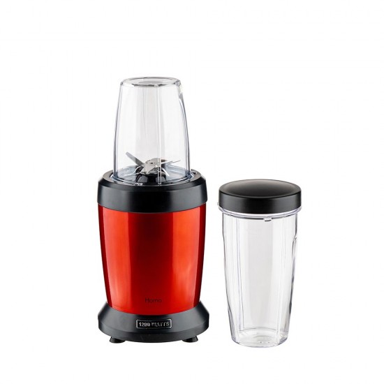 Нутри блендер Homa HNB-1299 Rossy, 1200W, 6 ножа, 2 чаши, червен Нутри блендер Homa HNB-1299 Rossy, 1200W, 6 ножа, 2 чаши, червен