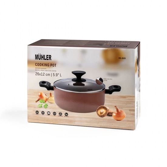 Тенджера Muhler Kikka MR-2635 26x12cm, 5.9L Тенджера Muhler Kikka MR-2635 26x12cm, 5.9L