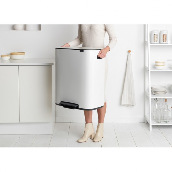 Кош за смет Brabantia Bo Pedal 2x30L, White