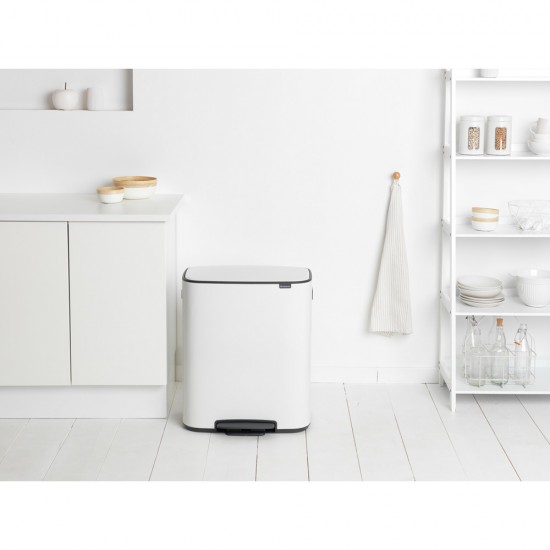 Кош за смет Brabantia Bo Pedal 2x30L, White