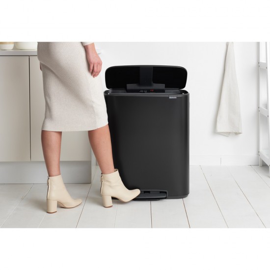 Кош за смет Brabantia Bo Pedal 2x30L, Matt Black