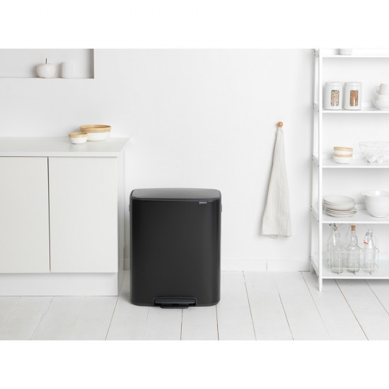 Кош за смет Brabantia Bo Pedal 2x30L, Matt Black