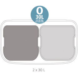 Кош за смет Brabantia Bo Pedal 2x30L, Matt Steel Fingerprint Proof