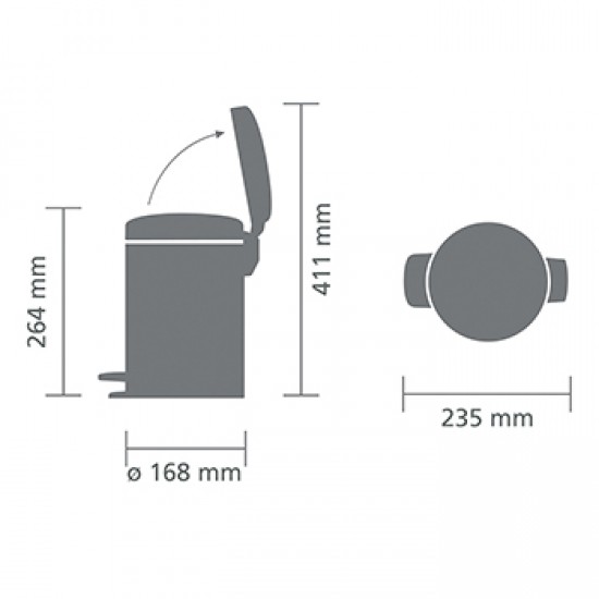 Кош за смет с педал Brabantia NewIcon 3L, Metallic Gold Кош за смет с педал Brabantia NewIcon 3L, Metallic Gold
