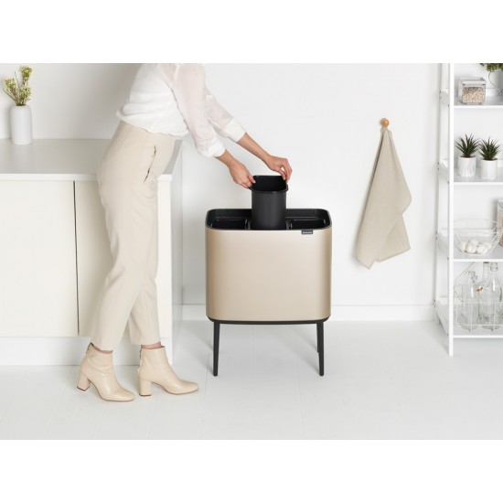 Кош за смет Brabantia Bo Touch 3x11L, Metallic Gold