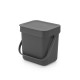 Кош за смет за разделно събиране Brabantia Sort&Go 3L, Grey Кош за смет за разделно събиране Brabantia Sort&Go 3L, Grey