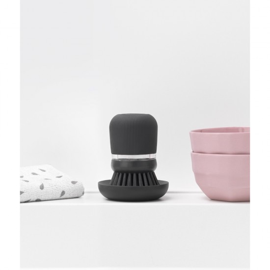Четка с дозатор за препарат за съдове Brabantia SinkSide Dark Grey