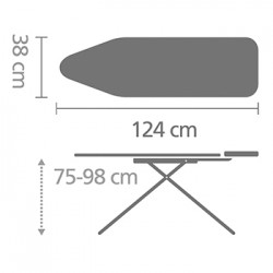 Маса за гладене Brabantia B 124x38cm с поставка за парогенератор, Morning Breeze