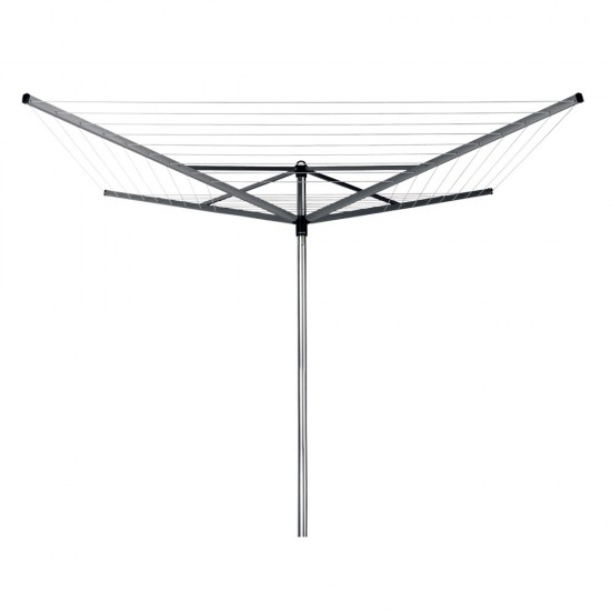 Външен простор Brabantia Topspinner 50m, метален шип за вкопаване, Metallic Grey