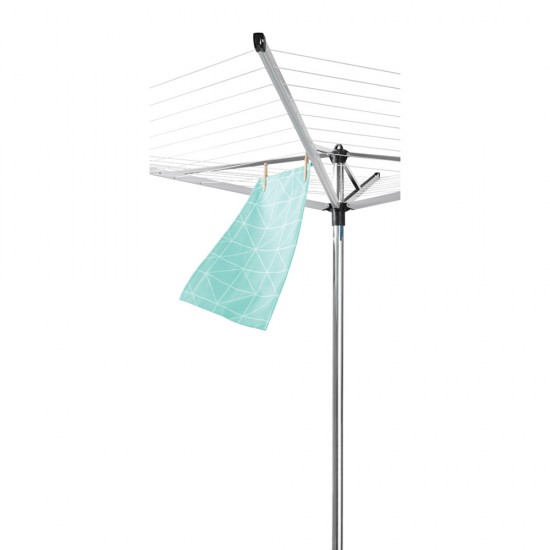 Външен простор Brabantia Topspinner 50m, метален шип за вкопаване, Metallic Grey