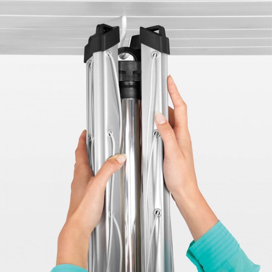Външен простор Brabantia Topspinner 50m, метален шип за вкопаване, Metallic Grey