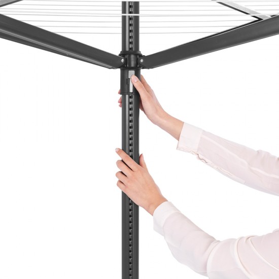 Външен простор Brabantia Lift-O-Matic 50m, метален шип за вкопаване, Anthracite