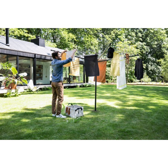 Външен простор Brabantia Lift-O-Matic 50m, метален шип за вкопаване, Anthracite