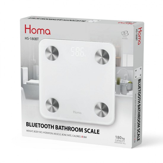 Везна HOMA HS-180BT електронна, анализатор, Bluetooth, 180kg Везна HOMA HS-180BT електронна, анализатор, Bluetooth, 180kg