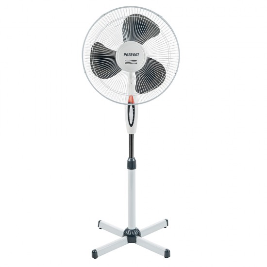 Вентилатор на стойка 16'' Perfect FM-3212, 40W, бяло-сиво Вентилатор на стойка 16'' Perfect FM-3212, 40W, бяло-сиво