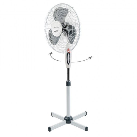 Вентилатор на стойка 16'' Perfect FM-3212, 40W, бяло-сиво Вентилатор на стойка 16'' Perfect FM-3212, 40W, бяло-сиво