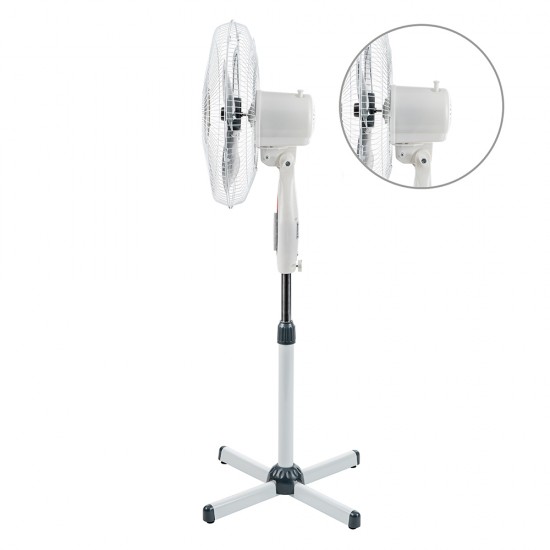 Вентилатор на стойка 16'' Perfect FM-3212, 40W, бяло-сиво Вентилатор на стойка 16'' Perfect FM-3212, 40W, бяло-сиво