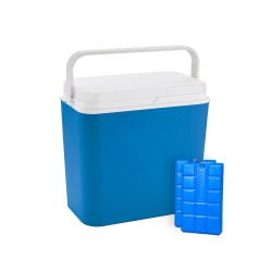 Комплект Хладилна кутия Atlantic 24L, пасивна, синя и охладители 2 броя, 400gr
