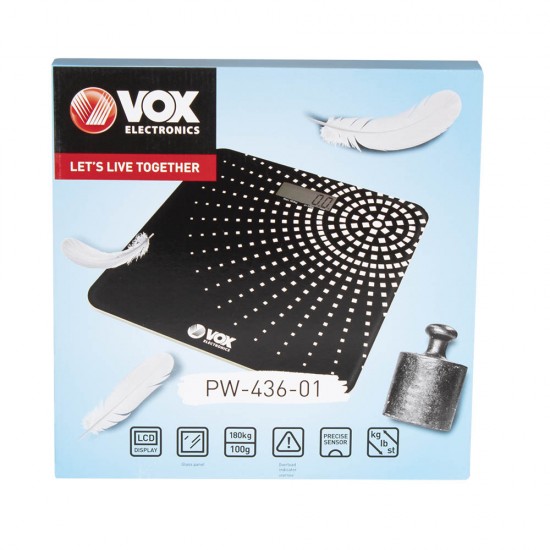 Везна VOX PW436-01, електронна, черно и бяло Везна VOX PW436-01, електронна, черно и бяло