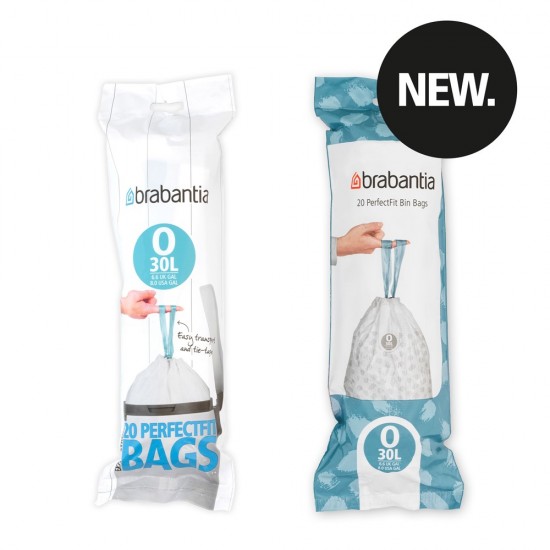 Торба за кош Brabantia PerfectFit FlatBack+/Bo размер O, 30L, 20 броя, ролка Торба за кош Brabantia PerfectFit FlatBack+/Bo размер O, 30L, 20 броя, ролка