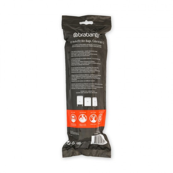 Торба за кош Brabantia PerfectFit Bo размер М, 60L, 10 броя, ролка Торба за кош Brabantia PerfectFit Bo размер М, 60L, 10 броя, ролка