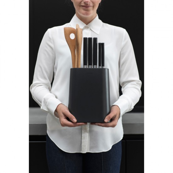 Блок за ножове с държач за прибори Brabantia Profile New, Dark Grey
