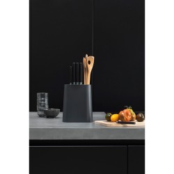 Блок за ножове с държач за прибори Brabantia Profile New, Dark Grey