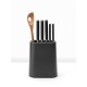 Блок за ножове с държач за прибори Brabantia Profile New, Dark Grey