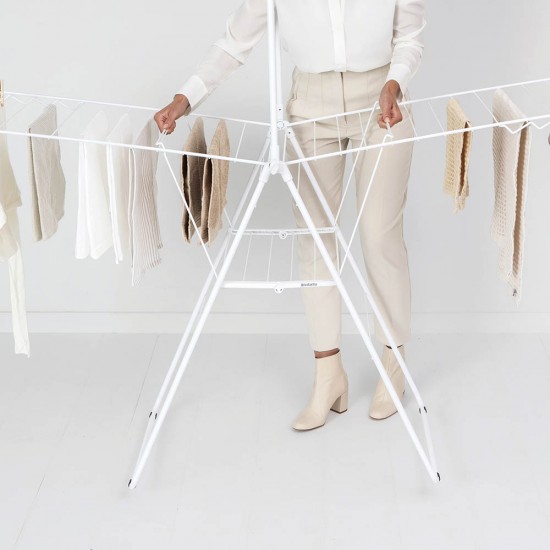 Сушилник за дрехи Brabantia Hangon 25m с допълнителен прът, Fresh White