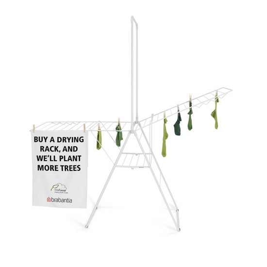 Сушилник за дрехи Brabantia Hangon 25m с допълнителен прът, Fresh White
