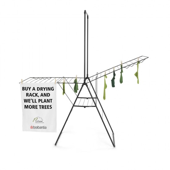 Сушилник за дрехи Brabantia Hangon 25m с допълнителен прът, Matt Black