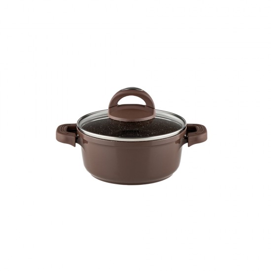Тенджера Muhler Mia MR-1649M 16x7.5cm, 1.2L, шоколад, лят алуминий Тенджера Muhler Mia MR-1649M 16x7.5cm, 1.2L, шоколад, лят алуминий