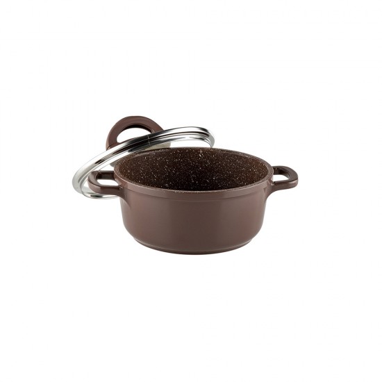 Тенджера Muhler Mia MR-1649M 16x7.5cm, 1.2L, шоколад, лят алуминий Тенджера Muhler Mia MR-1649M 16x7.5cm, 1.2L, шоколад, лят алуминий