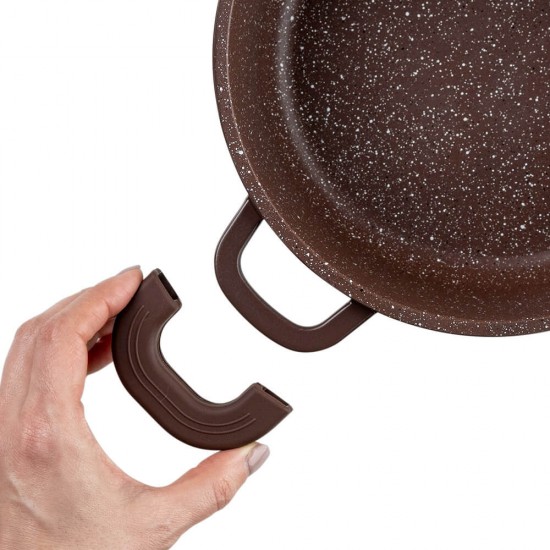 Тенджера Muhler Mia MR-1649M 16x7.5cm, 1.2L, шоколад, лят алуминий Тенджера Muhler Mia MR-1649M 16x7.5cm, 1.2L, шоколад, лят алуминий