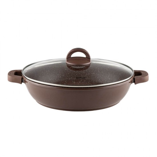 Тенджера плитка Muhler Mia MR-3275M 32x7.5cm, 4.3L, шоколад, лят алуминий Тенджера плитка Muhler Mia MR-3275M 32x7.5cm, 4.3L, шоколад, лят алуминий