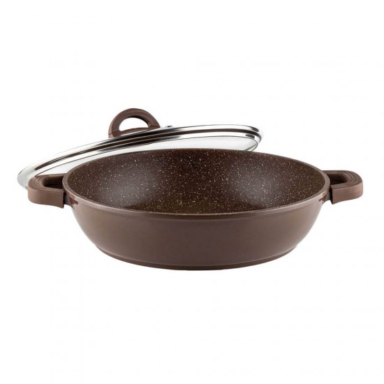 Тенджера плитка Muhler Mia MR-3275M 32x7.5cm, 4.3L, шоколад, лят алуминий Тенджера плитка Muhler Mia MR-3275M 32x7.5cm, 4.3L, шоколад, лят алуминий