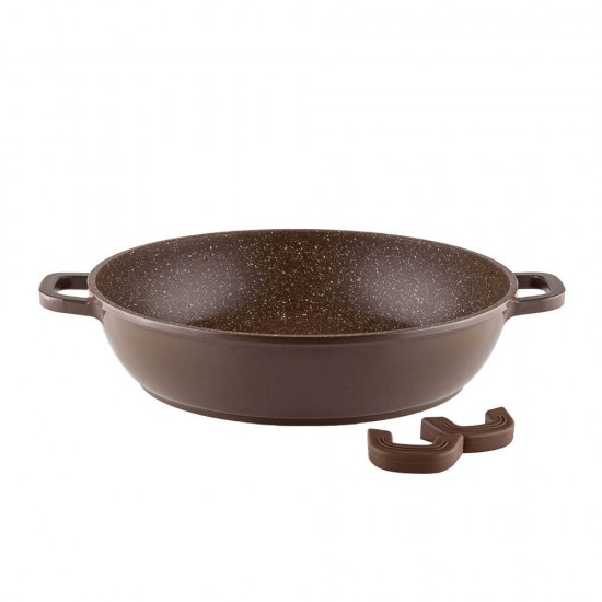 Тенджера плитка Muhler Mia MR-3275M 32x7.5cm, 4.3L, шоколад, лят алуминий Тенджера плитка Muhler Mia MR-3275M 32x7.5cm, 4.3L, шоколад, лят алуминий