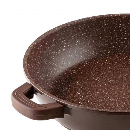 Тенджера плитка Muhler Mia MR-3275M 32x7.5cm, 4.3L, шоколад, лят алуминий Тенджера плитка Muhler Mia MR-3275M 32x7.5cm, 4.3L, шоколад, лят алуминий