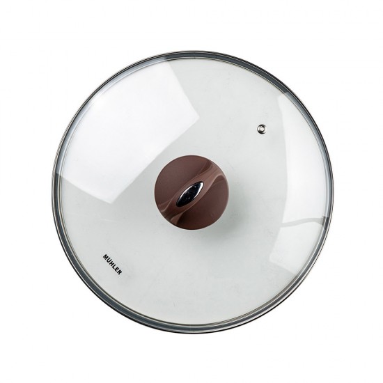 Тиган уок с капак Muhler Mia MR-3285M 32x8.5cm, 3.8L, шоколад, лят алуминий Тиган уок с капак Muhler Mia MR-3285M 32x8.5cm, 3.8L, шоколад, лят алуминий