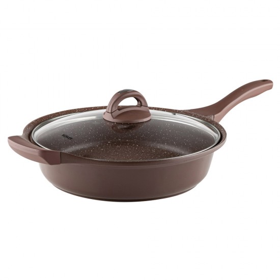 Тиган дълбок с капак Muhler Mia MR-2807M 28x7cm, 2.8L, шоколад, лят алуминий Тиган дълбок с капак Muhler Mia MR-2807M 28x7cm, 2.8L, шоколад, лят алуминий